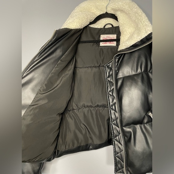 Levi's | Breanna Faux Leather Puffer Jacket with Sherpa Lined Collar - Picture 16 of 16